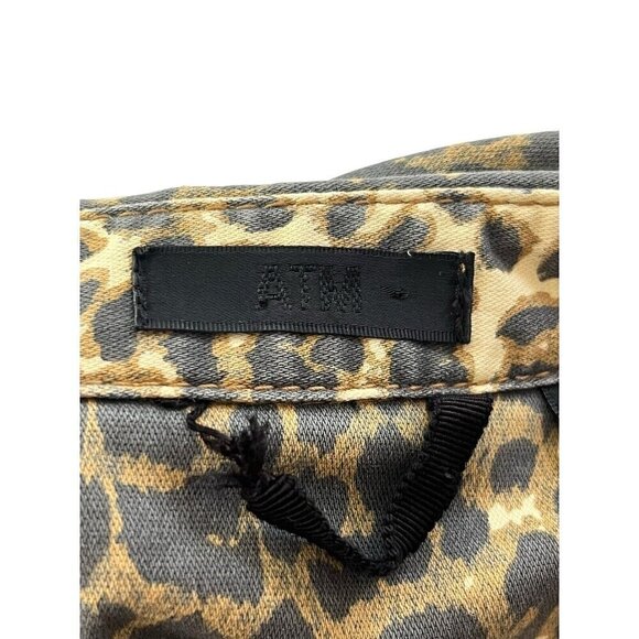 ATM Anthony Thomas Melillo Woman's Sz XS Leopard Print Denim Button Down Jacket - Picture 6 of 13